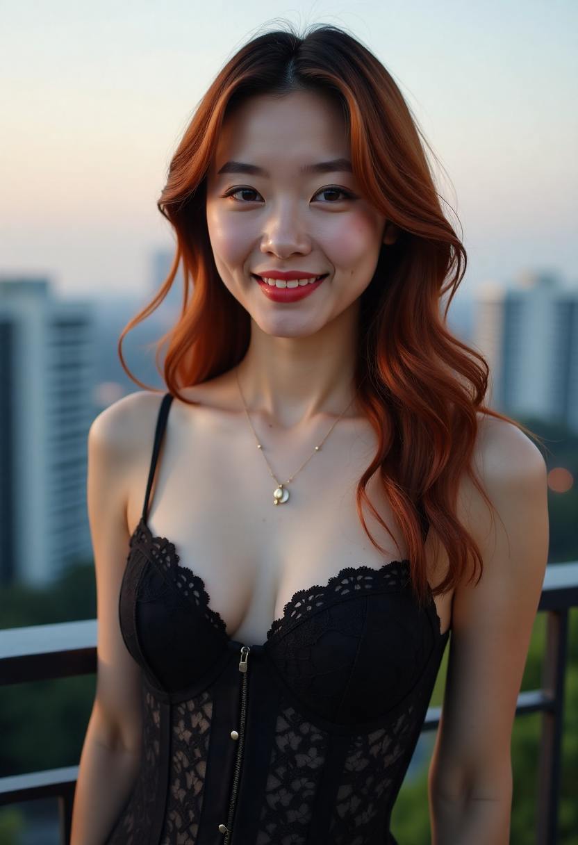 清晨山路与林间薄雾